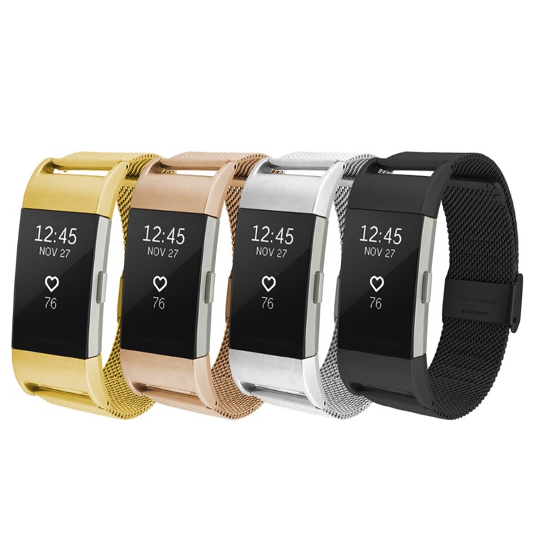 Stainless Steel Mesh Watch Band for Fitbit Charge 2 - Silver Color-7