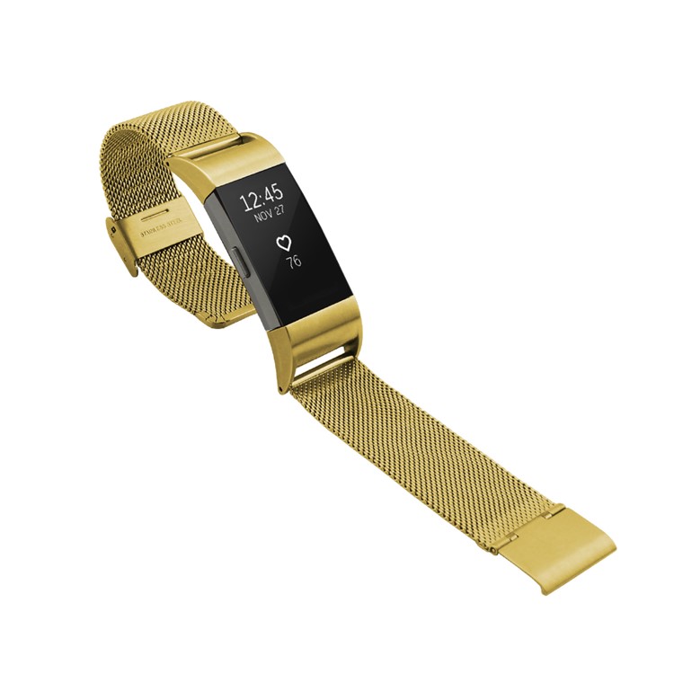 Mesh Stainless Steel Watch Band for Fitbit Charge 2 - Gold Color-4