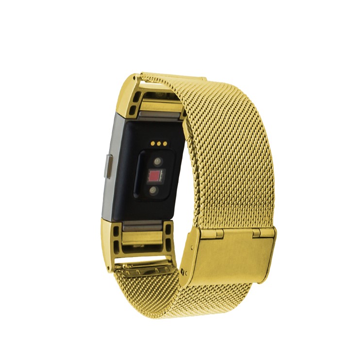 Mesh Stainless Steel Watch Band for Fitbit Charge 2 - Gold Color-5