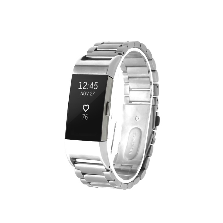 Sturdy Stainless Steel Watchband High-end Wrist Strap for Fitbit Charge 2 - Silver Color-3