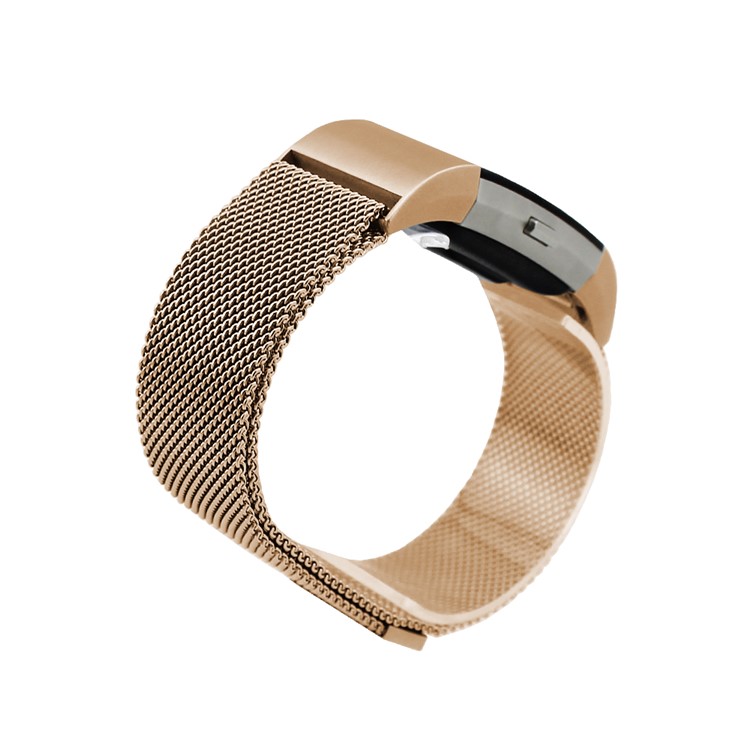 180mm Luxury Magnetic Milanese Stainless Steel Watch Strap for Fitbit Charge 2 - Rose Gold Color-2