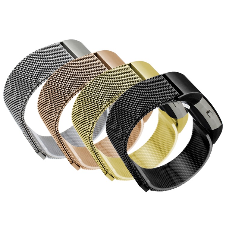 Luxury Milanese Magnetic Stainless Steel Watch Band 180mm for Fitbit Charge 2 - Gold Color-6