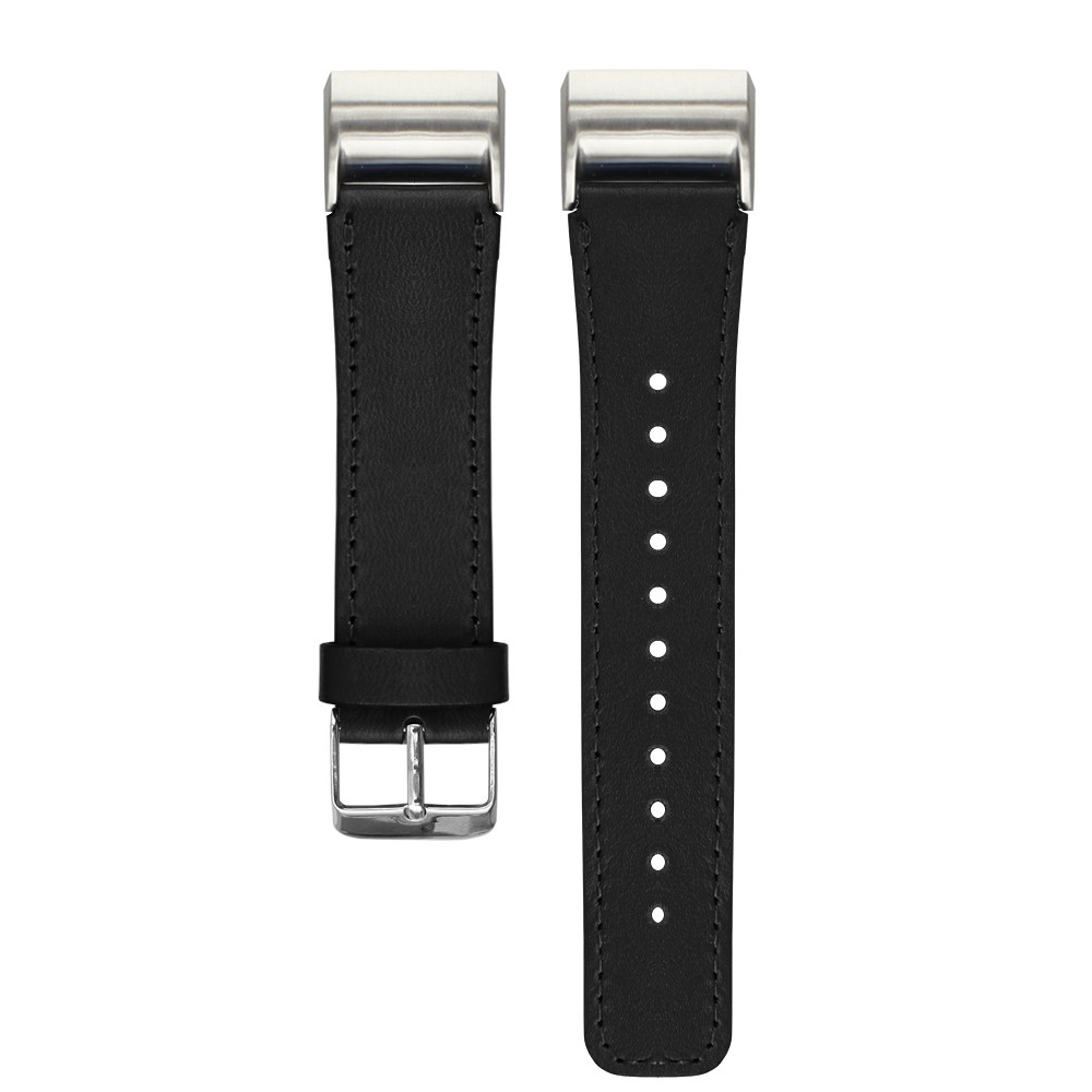Faixa De Relógio De Couro Genuíno Para Fitbit Charge 2 - Preto-1