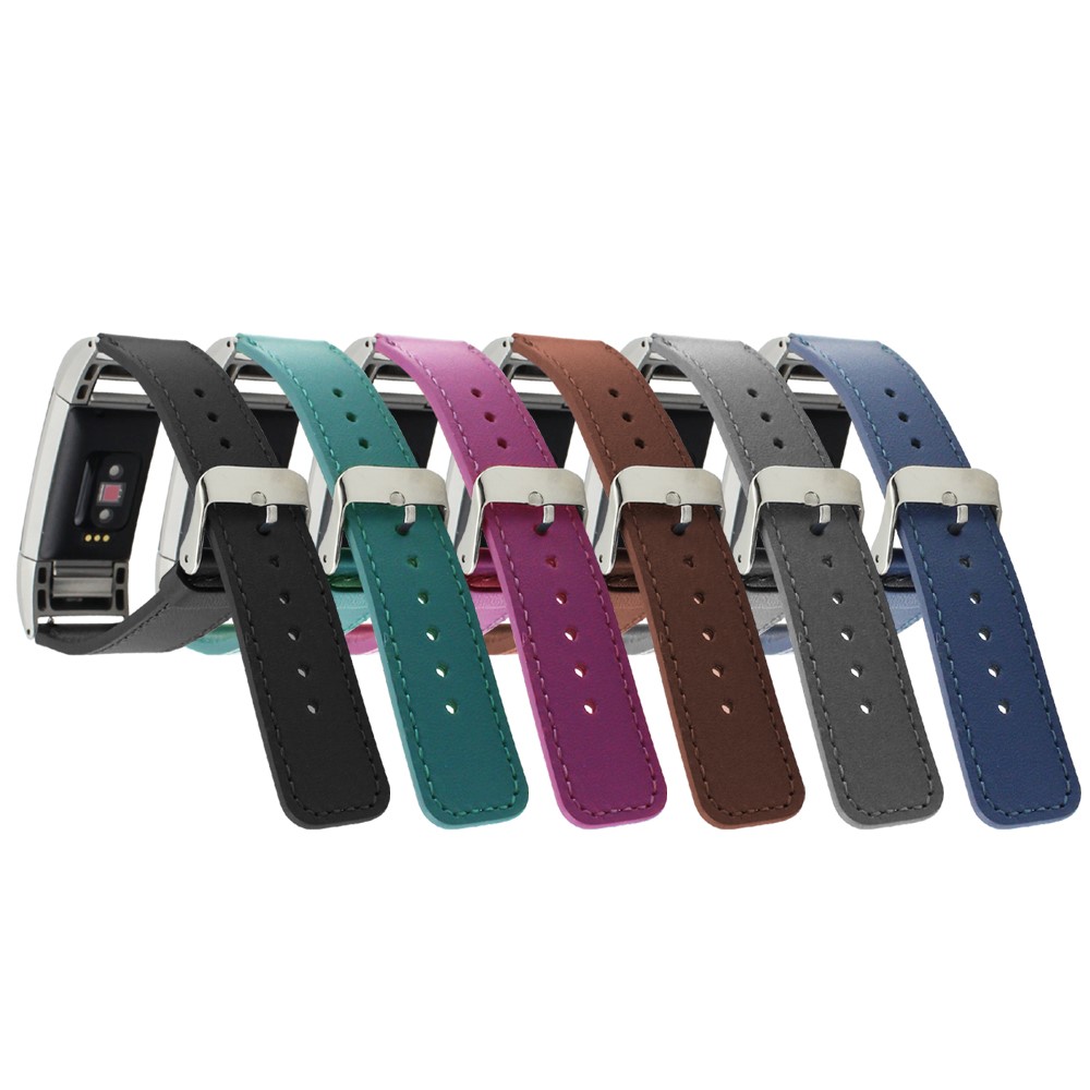 Faixa De Relógio De Couro Genuíno Para Fitbit Charge 2 - Preto-6