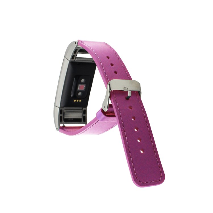 Genuine Leather Watch Band Strap for Fitbit Charge 2 - Rose-3