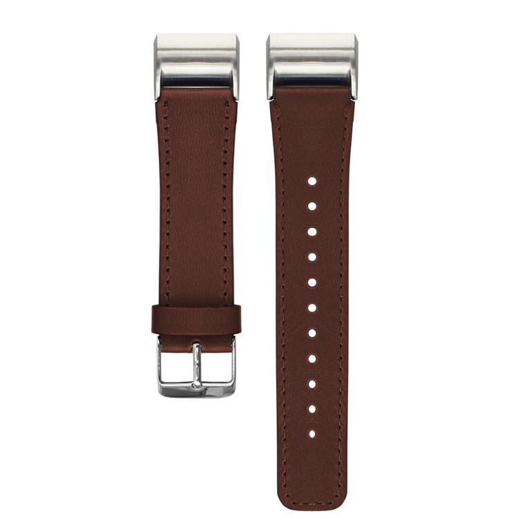 Genuine Leather Wrist Watch Band for Fitbit Charge 2 - Brown-1