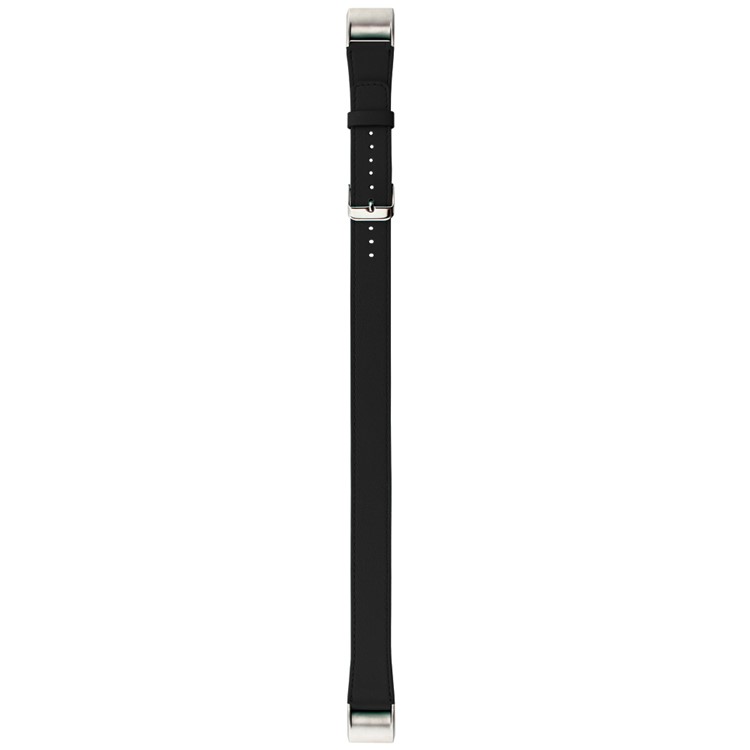 Genuine Leather Double Tour Watch Strap Wrist Band Replacement for Fitbit Charge 2 - Black-2