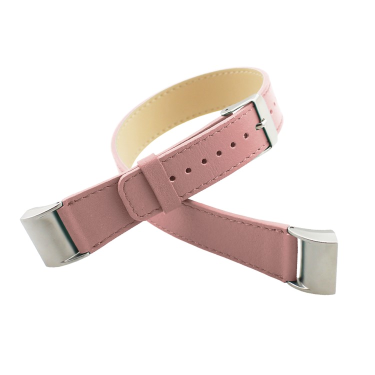 Genuine Leather Double Wrap Watch Strap Wrist Band Replacement for Fitbit Charge 2 - Pink-3