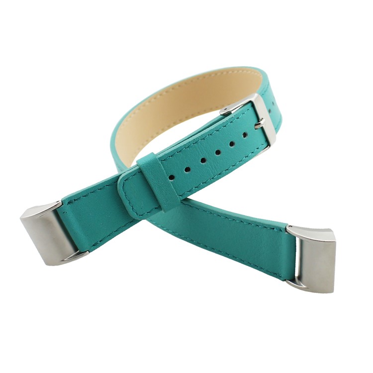 Band Replacement Genuine Leather Double Tour Wrist Band Watch Strap for Fitbit Charge 2 - Green-3