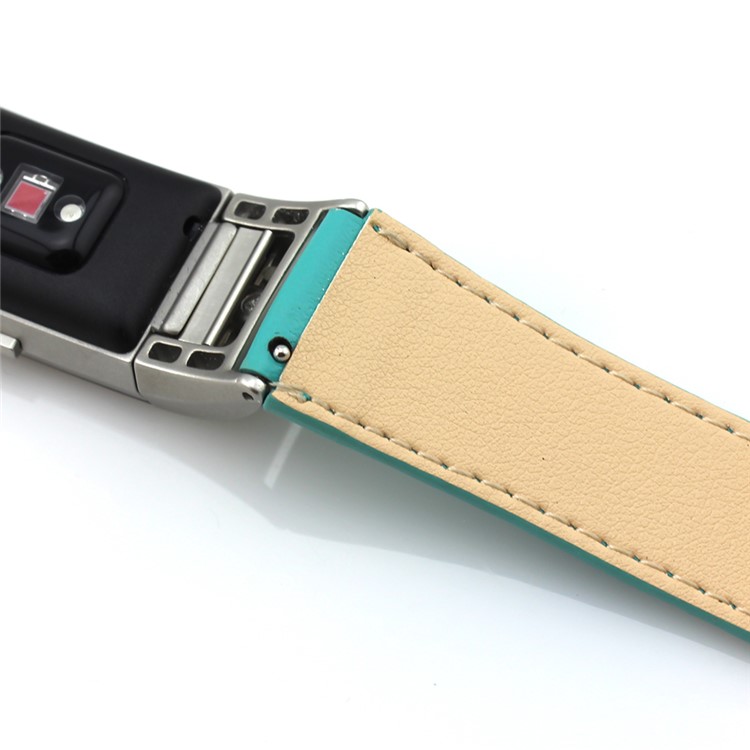 Band Replacement Genuine Leather Double Tour Wrist Band Watch Strap for Fitbit Charge 2 - Green-4