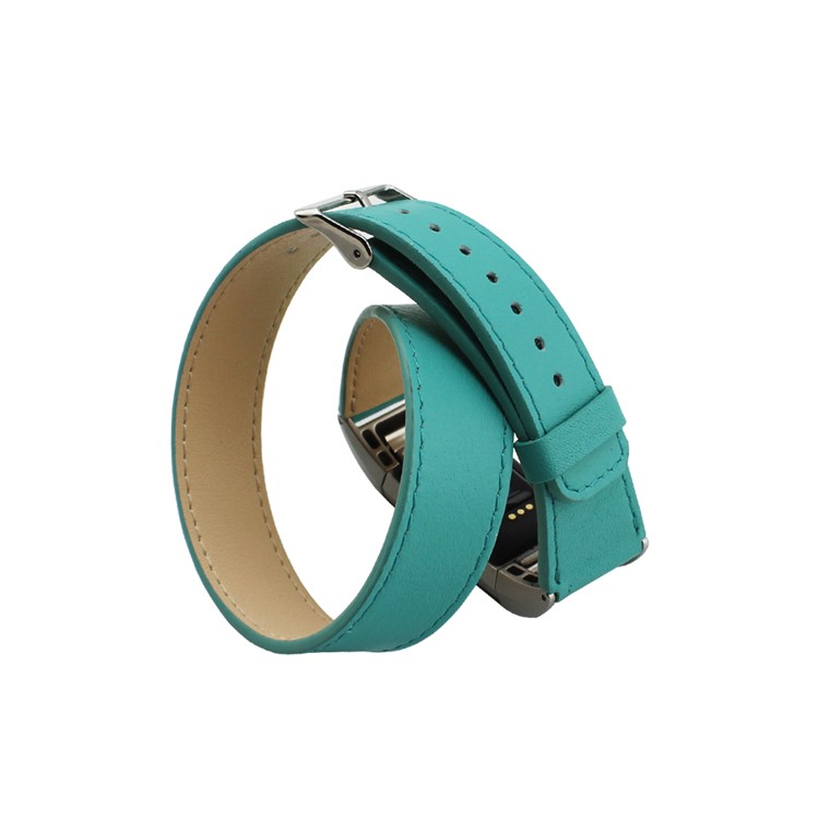 Band Replacement Genuine Leather Double Tour Wrist Band Watch Strap for Fitbit Charge 2 - Green-6