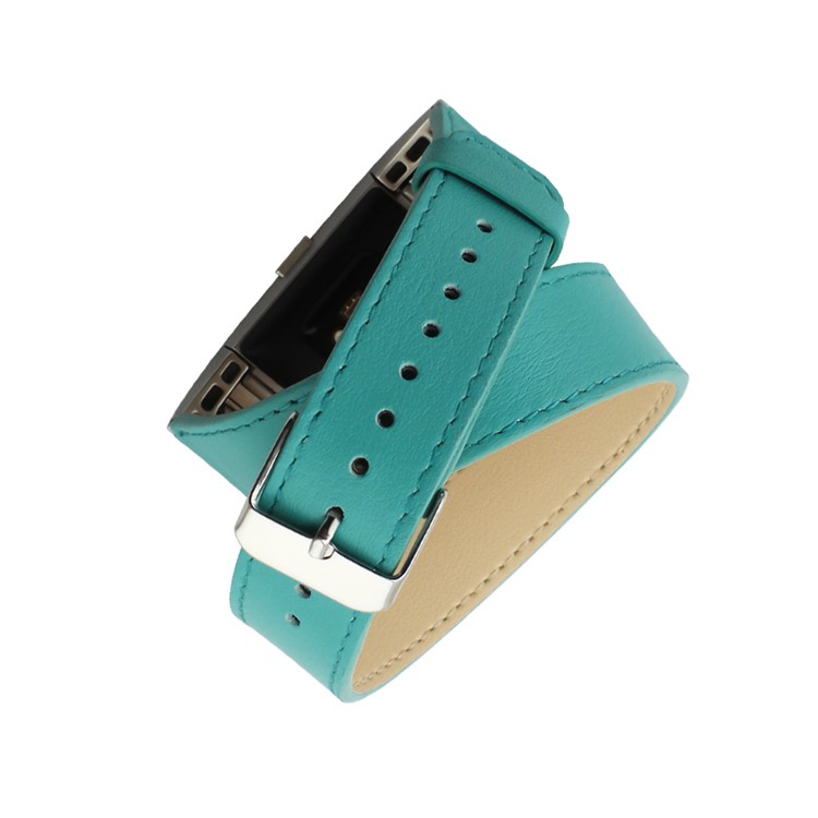 Band Replacement Genuine Leather Double Tour Wrist Band Watch Strap for Fitbit Charge 2 - Green-7