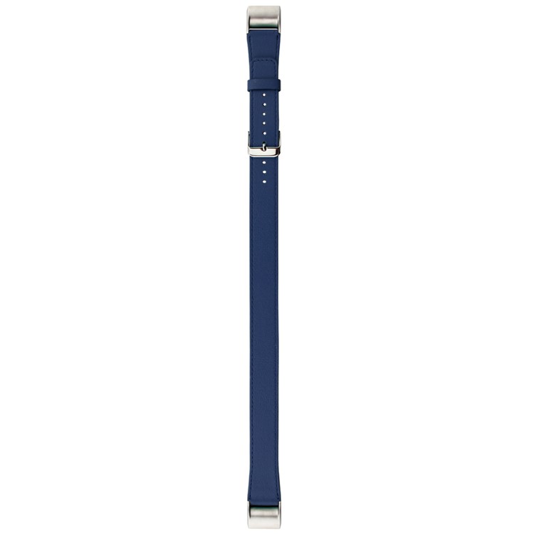 Genuine Leather Double Tour Watch Wristband Strap Replacement for Fitbit Charge 2 - Blue-4