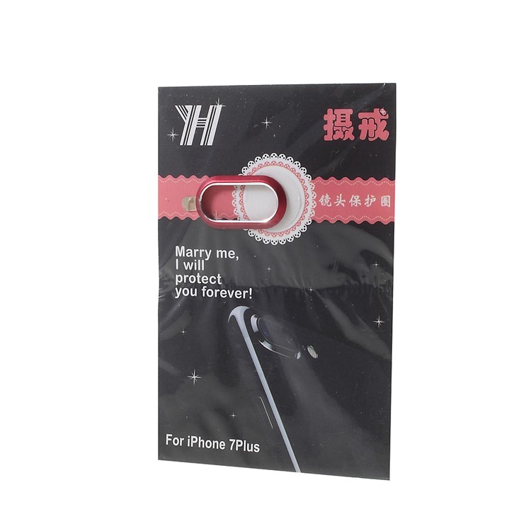 For iPhone 8 Plus / 7 Plus 5.5 inch Rear Back Camera Lens Protector Ring Cover - Red-4