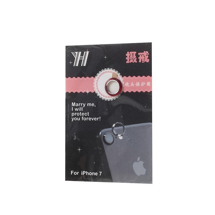 For iPhone 8 / 7 4.7 inch Rear Back Camera Lens Guard Cover Ring - Red-3