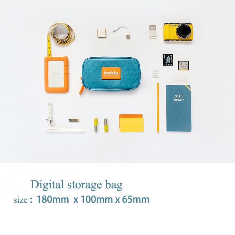 IMBLU Waterproof DuPont Tyvek Paper Storage Bag for Camera / Phone / Earphone - Grey-5