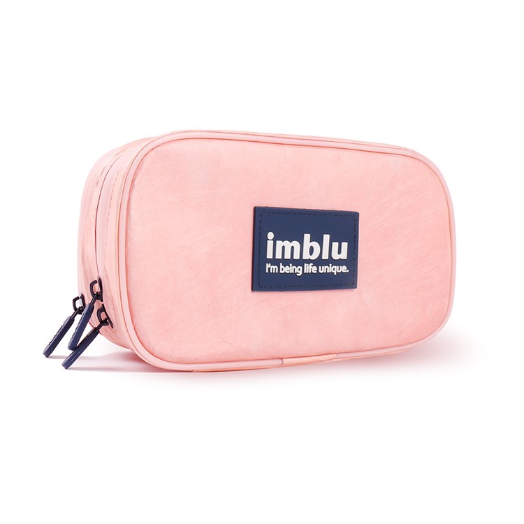IMBLU Two Compartments DuPont Tyvek Paper Travel Storage Bag for Camera / Phone / Earphone - Pink-1