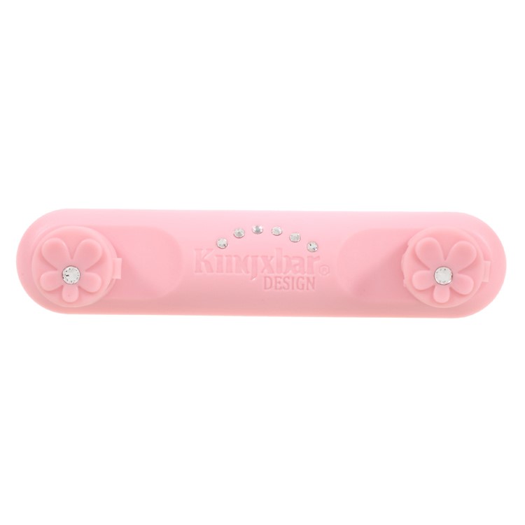 KINGXBAR Daisy Series Authorized Swarovski Magnetic Cable Organizer for 2.5/3/4mm Round Cord - Pink-2