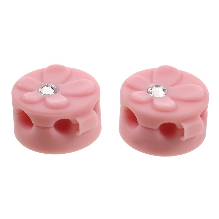 KINGXBAR Daisy Series Authorized Swarovski Magnetic Cable Organizer for 2.5/3/4mm Round Cord - Pink-3
