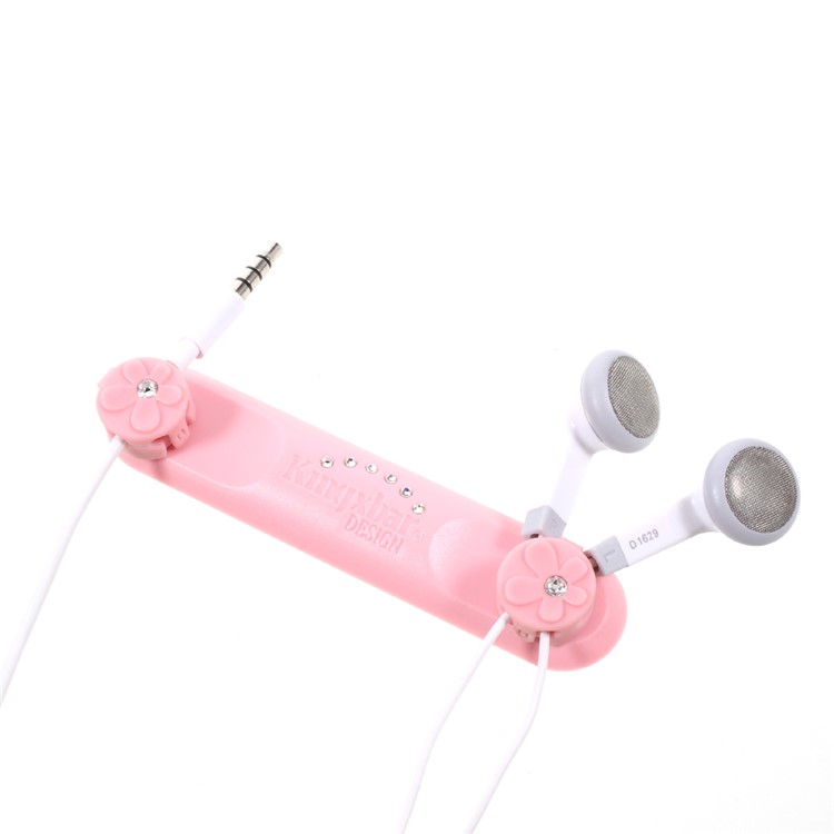 KINGXBAR Daisy Series Authorized Swarovski Magnetic Cable Organizer for 2.5/3/4mm Round Cord - Pink-5