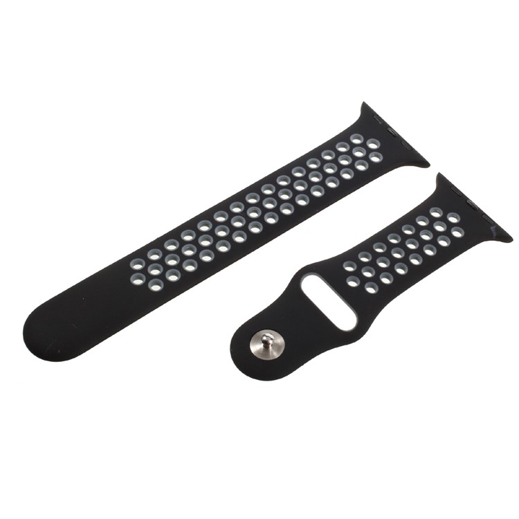 Silicone Watchband Replacement Wrist Strap for Apple Watch 38mm Series 1 Series 2 - Black-2