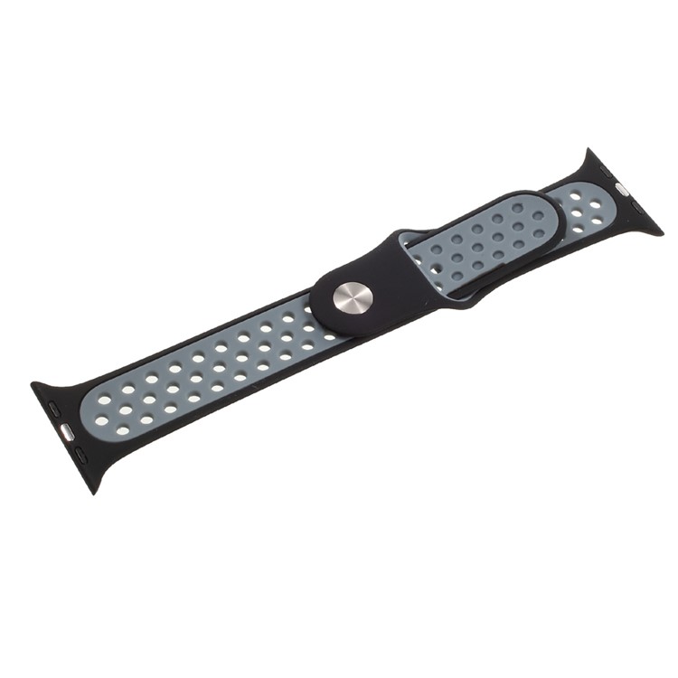 Silicone Watchband Replacement Wrist Strap for Apple Watch 38mm Series 1 Series 2 - Black-4