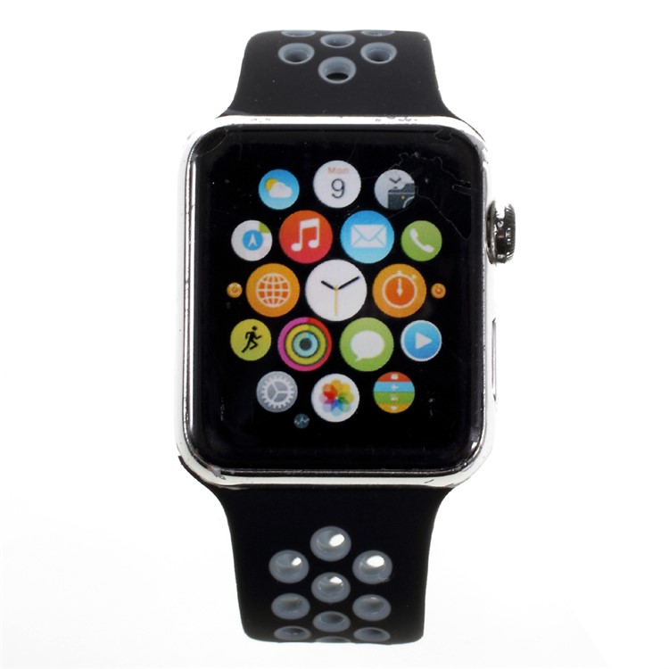 Silicone Watchband Replacement Wrist Strap for Apple Watch 38mm Series 1 Series 2 - Black-5