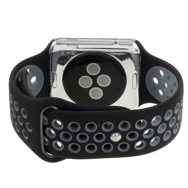 Silicone Watchband Replacement Wrist Strap for Apple Watch 38mm Series 1 Series 2 - Black-7