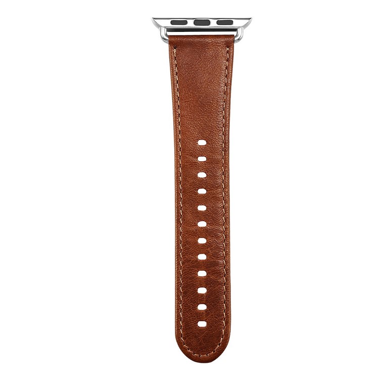 ICARER Classic Genuine Leather Wrist Strap for Apple Watch 42mm Series 1 Series 2 Series 3 - Light Brown-3
