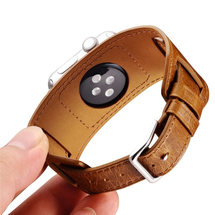 ICARER Classic Genuine Leather 4-pcs Watchstrap Set for Apple Watch 38mm Series 3 Series 1 Series 2 - Light Brown-12