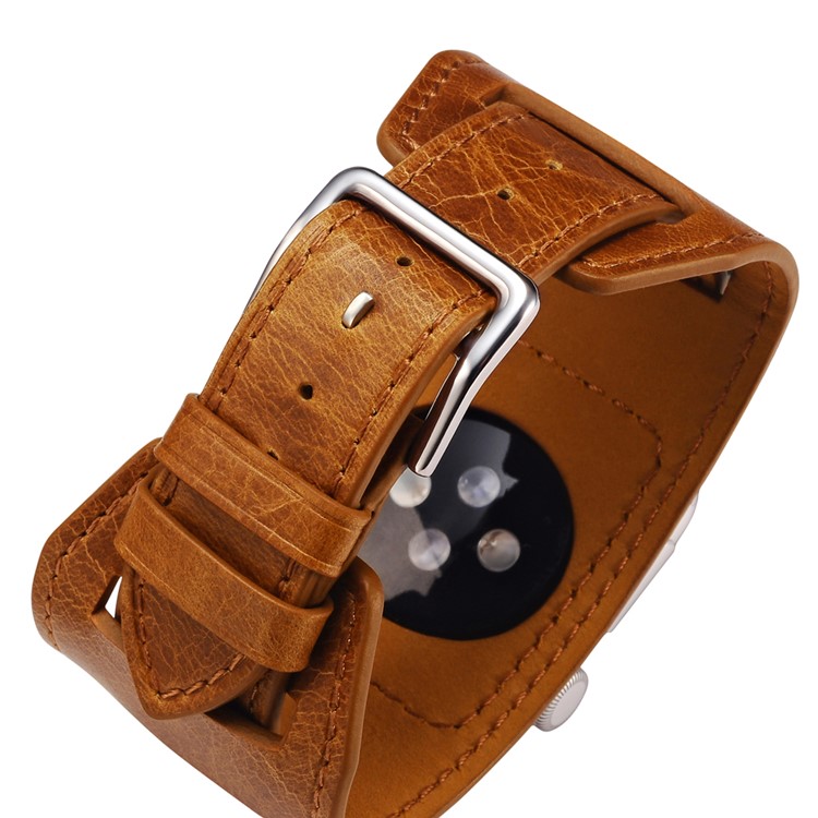 ICARER Classic Genuine Leather 4-pcs Watchstrap Set for Apple Watch 38mm Series 3 Series 1 Series 2 - Light Brown-13
