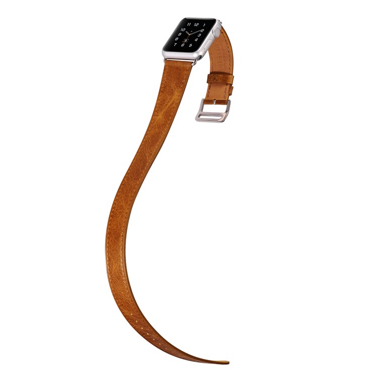 ICARER Classic Genuine Leather 4-pcs Watchstrap Set for Apple Watch 38mm Series 3 Series 1 Series 2 - Light Brown-8