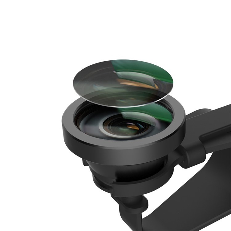 Universal Clip-on 3-in-1 Mobile Phone Camera Lens Kit 180° Fish Eye Lens + 0.67X Wide Angle Lens + Macro Lens - Black-1