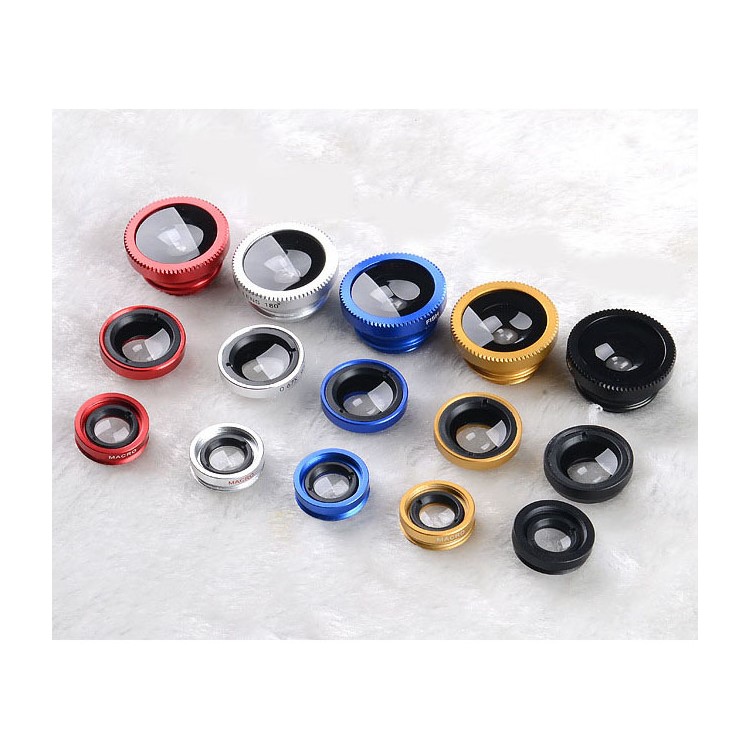 Universal Clip-on 3-in-1 Mobile Phone Camera Lens Kit 180° Fish Eye Lens + 0.67X Wide Angle Lens + Macro Lens - Black-6