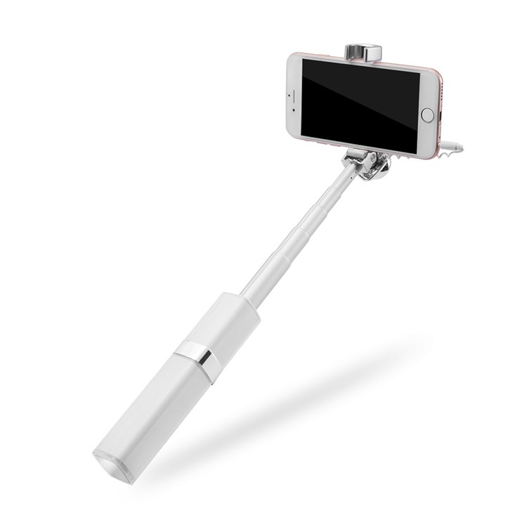 S1 Mini Lipstick Wired Monopod Extendable Selfie Stick for iPhone 6s/Huawei nova Etc - Silver Color-1