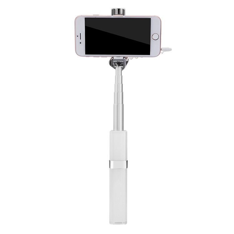S1 Mini Lipstick Wired Monopod Extendable Selfie Stick for iPhone 6s/Huawei nova Etc - Silver Color-11