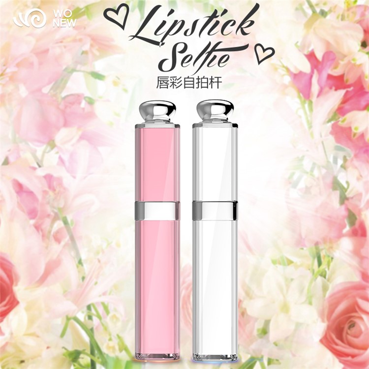 S1 Mini Lipstick Wired Monopod Extendable Selfie Stick for iPhone 6s/Huawei nova Etc - Silver Color-15