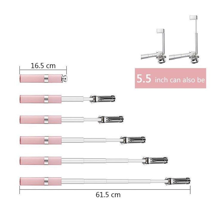 S1 Mini Lipstick Wired Monopod Extendable Selfie Stick for iPhone 6s/Huawei nova Etc - Silver Color-16