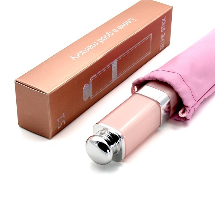 S1 Mini Lipstick Wired Selfie Stick Handheld Self-Pole for iPhone 6s/Huawei nova Etc - Pink-9