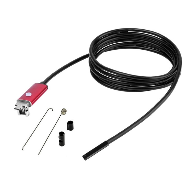 AN99 2M Waterproof 8mm 6-LED 2.0MP HD 720P Android PC USB Endoscope Inspection Video Camera - Red-3