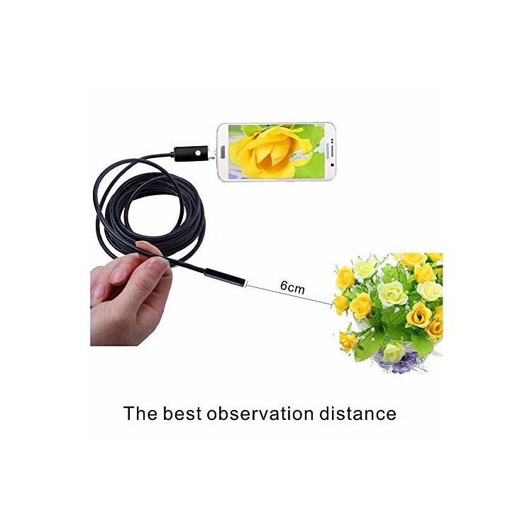 AN99 10M 8mm 6-LED 2.0MP HD 720P Android PC Endoscope USB Inspection Wire Camera - Black-4