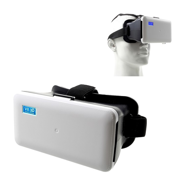 NIJIA 1688C-2 Head Mount 3D VR Virtual Reality for iPhone 7 Plus, 5.5-6.2inch Phones - Black / White-1