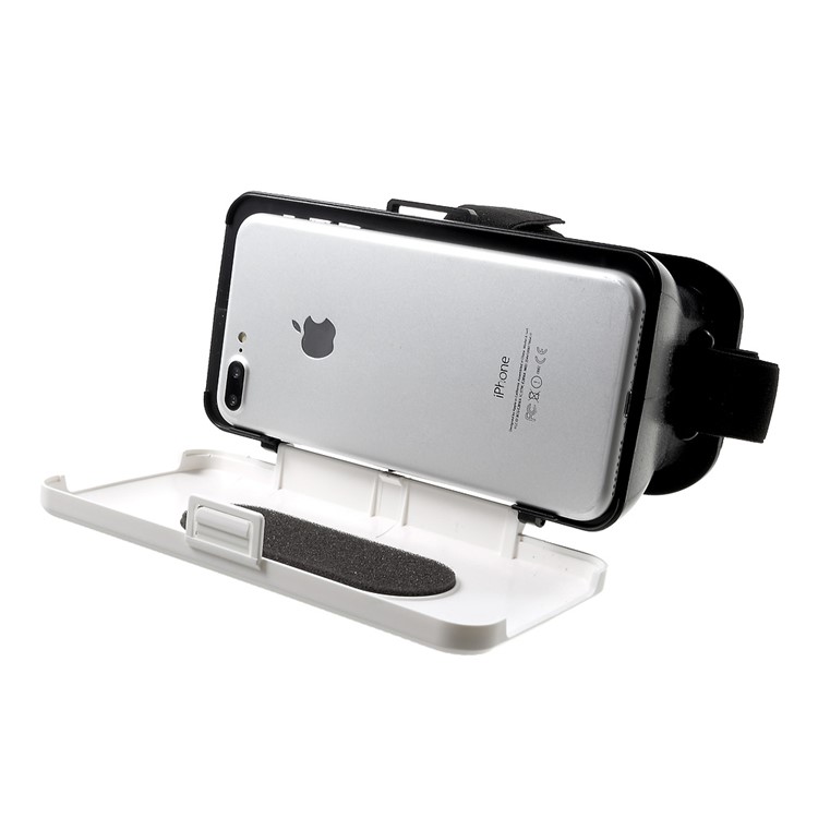 NIJIA 1688C-2 Head Mount 3D VR Virtual Reality for iPhone 7 Plus, 5.5-6.2inch Phones - Black / White-2