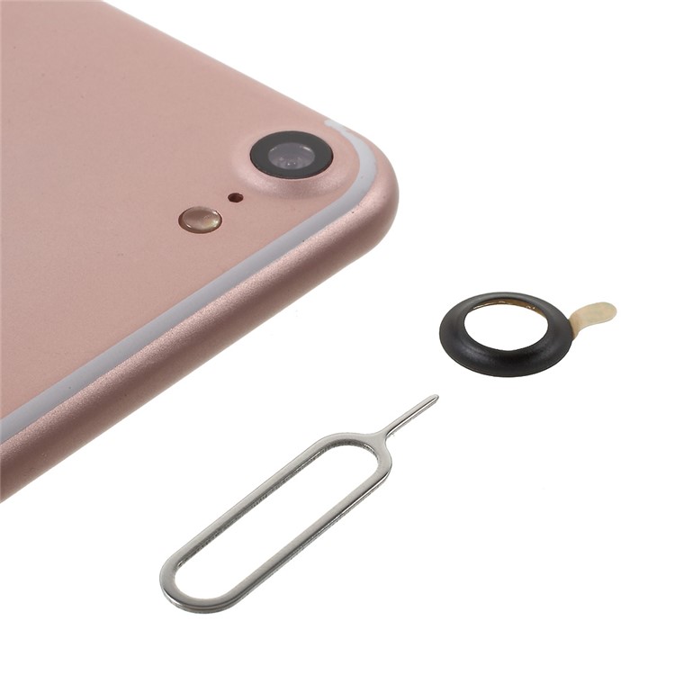 CMZWT Back Camera Lens Protector Cover + Eject Pin for iPhone 8 / 7 4.7 inch - Black-1
