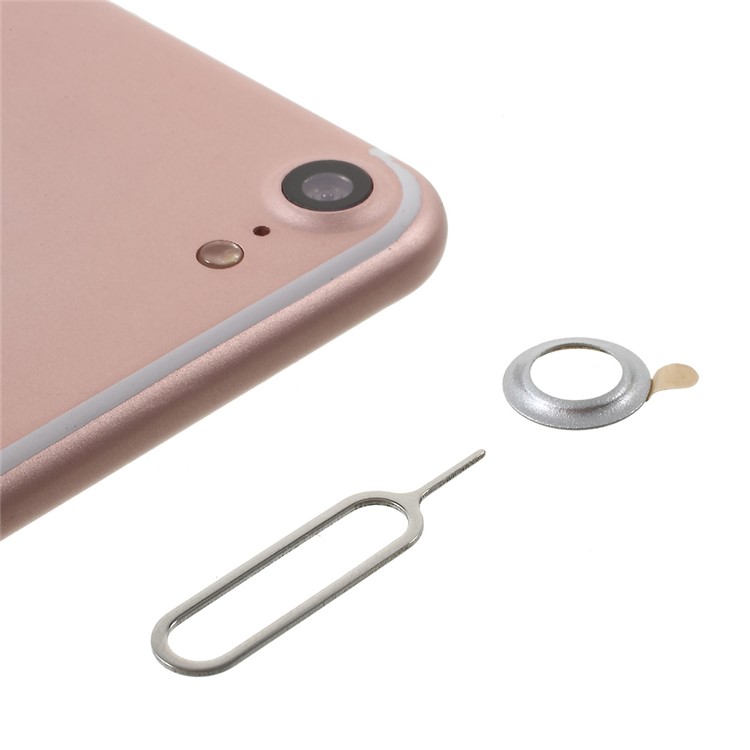 CMZWT Back Camera Lens Protection Ring + Eject Pin for iPhone 8 / 7 4.7 inch - Silver Color-1