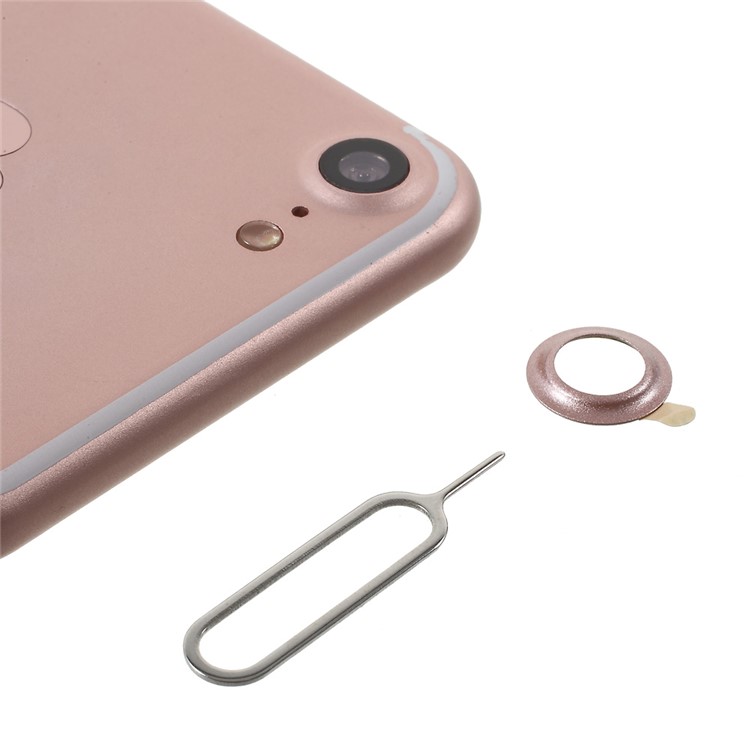 CMZWT Back Camera Lens Ring Cover Replacement + Eject Pin for iPhone 8 / 7 4.7 inch - Rose Gold Color-1