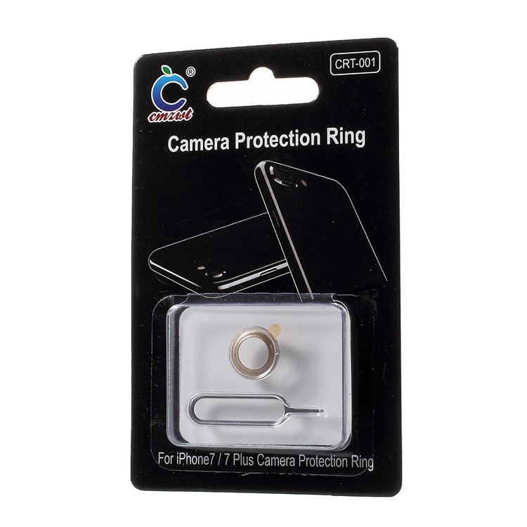 CMZWT Back Camera Lens Protective Ring + Eject Pin for iPhone 8 / 7 4.7 inch - Gold Color-4