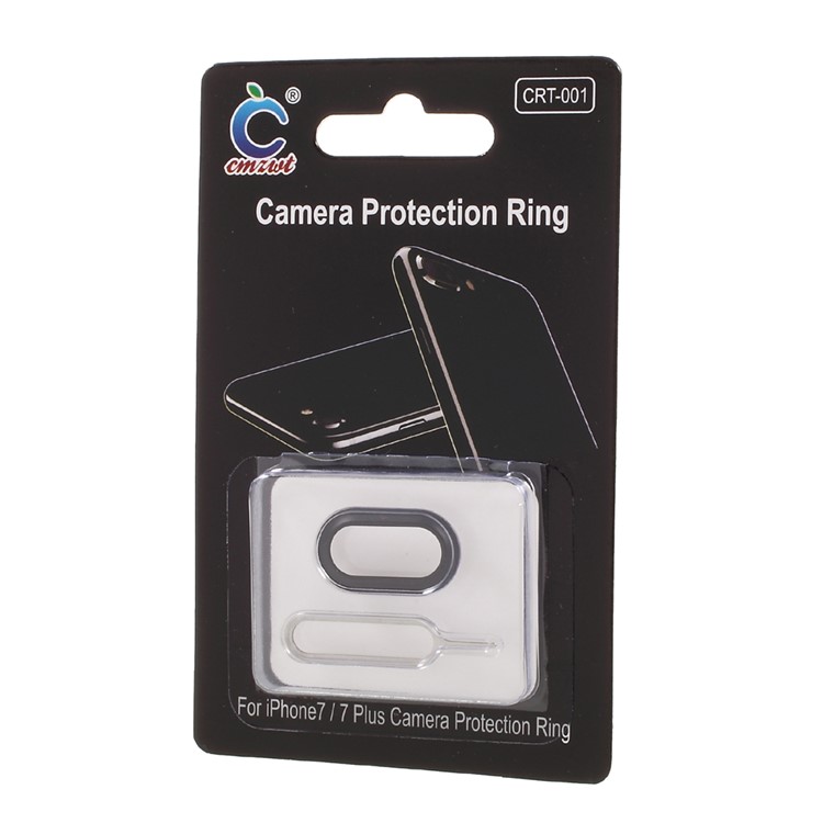 CMZWT Back Camera Lens Guard Ring Cover + Eject Pin for iPhone 7 Plus 5.5 inch - Jet Black-6