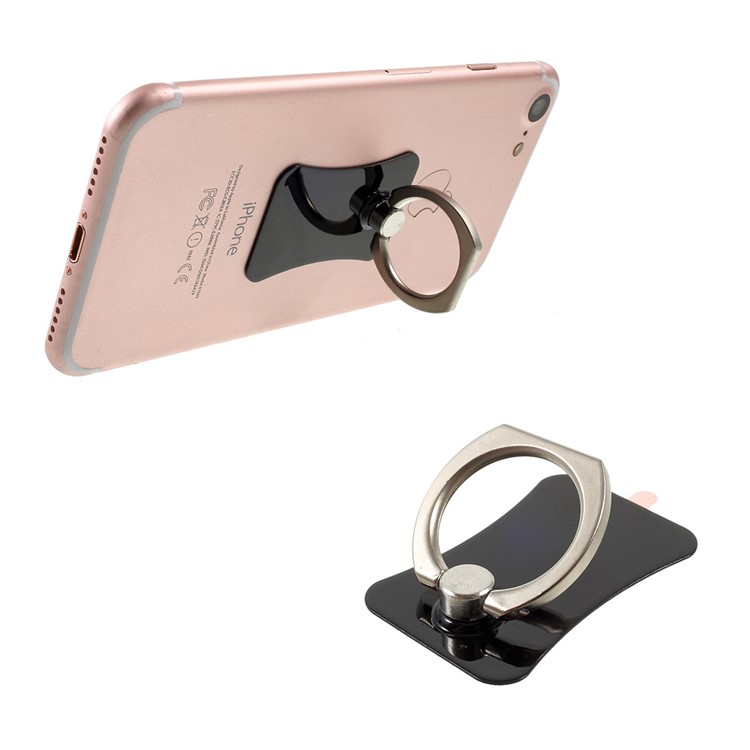 CMZWT Metal Ring Holder Stand 360-Degree Rotation for Cellphone Tablet - Jet Black-1