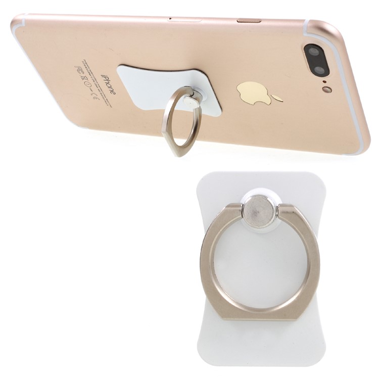 CMZWT 360-Degree Rotating Metal Finger Ring Holder for Cellphone Tablet - White-1